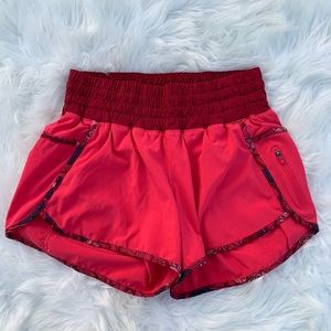 LULULEMON red pink tracker shorts